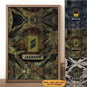 Personalized German Veteran Rank Camo Poster Printed KVH2453