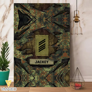 Personalized German Veteran Rank Camo Poster Printed KVH2453