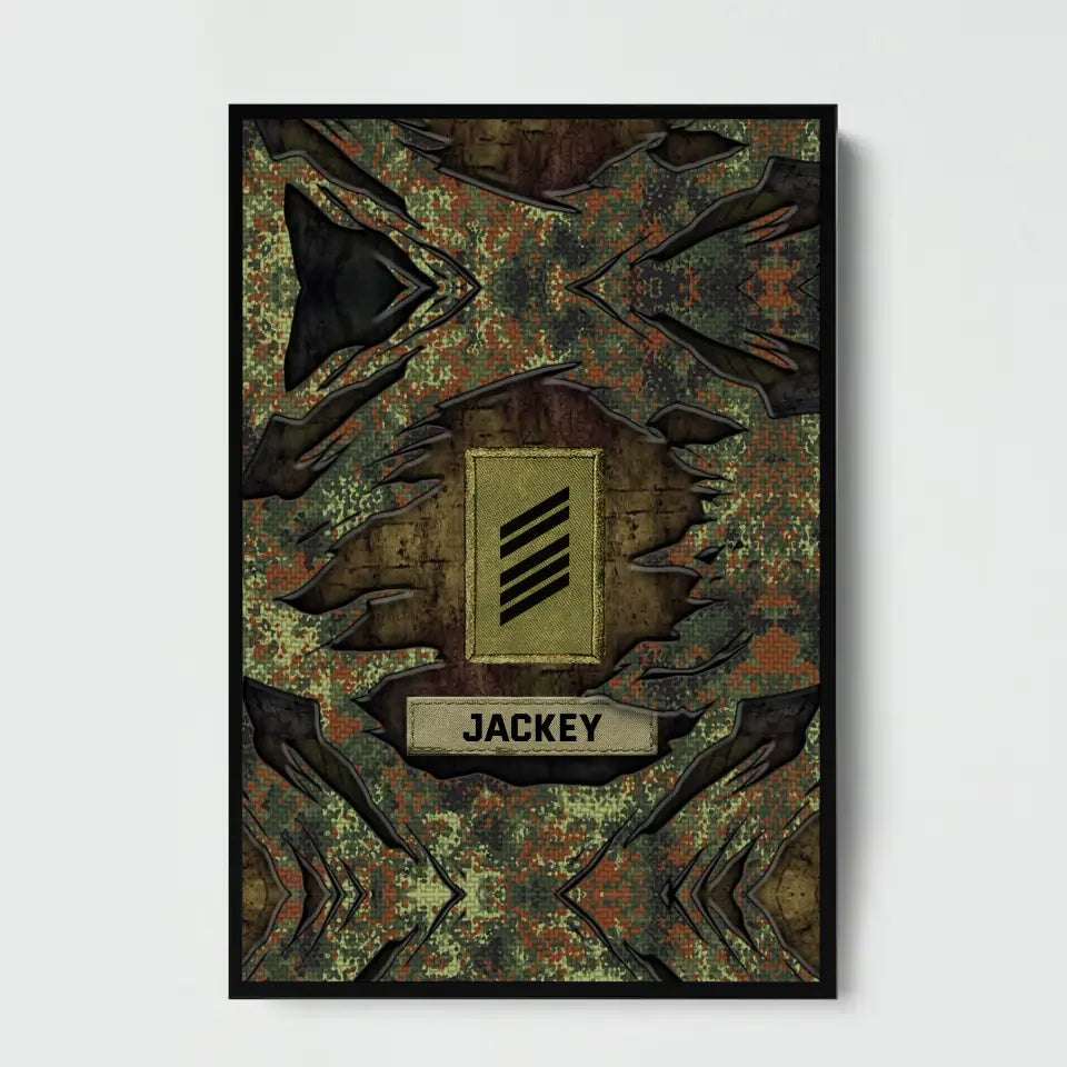 Personalized German Veteran Rank Camo Poster Printed KVH2453