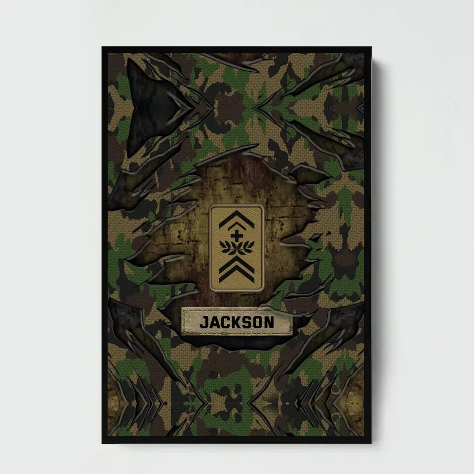 Personalized Swiss Veteran Rank Camo Poster Printed KVH2453