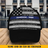 Personalized US Police Custom Name & ID Black Cap KVH2455
