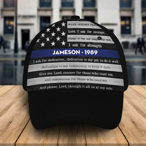 Personalized US Police Custom Name & ID Black Cap KVH2455
