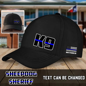 Personalized US Thin Blue Line Law Enforcement Black Cap QTHN2461