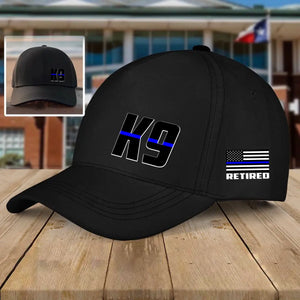 Personalized US Thin Blue Line Law Enforcement Black Cap QTHN2461