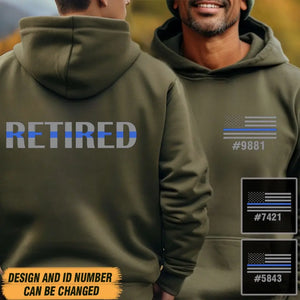 Personalized Retired US Police Blue Line Hoodie 2D Printed VQ2464