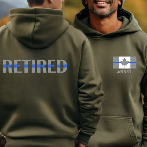 Personalized Retired Canadian Police Officer Blue Line Hoodie 2D Printed VQ2464