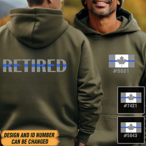 Personalized Retired Canadian Police Officer Blue Line Hoodie 2D Printed VQ2464