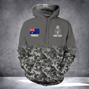 Personalized Australian Military Camo Retired Veteran 3D Hoodie Printed  QTLVA2465