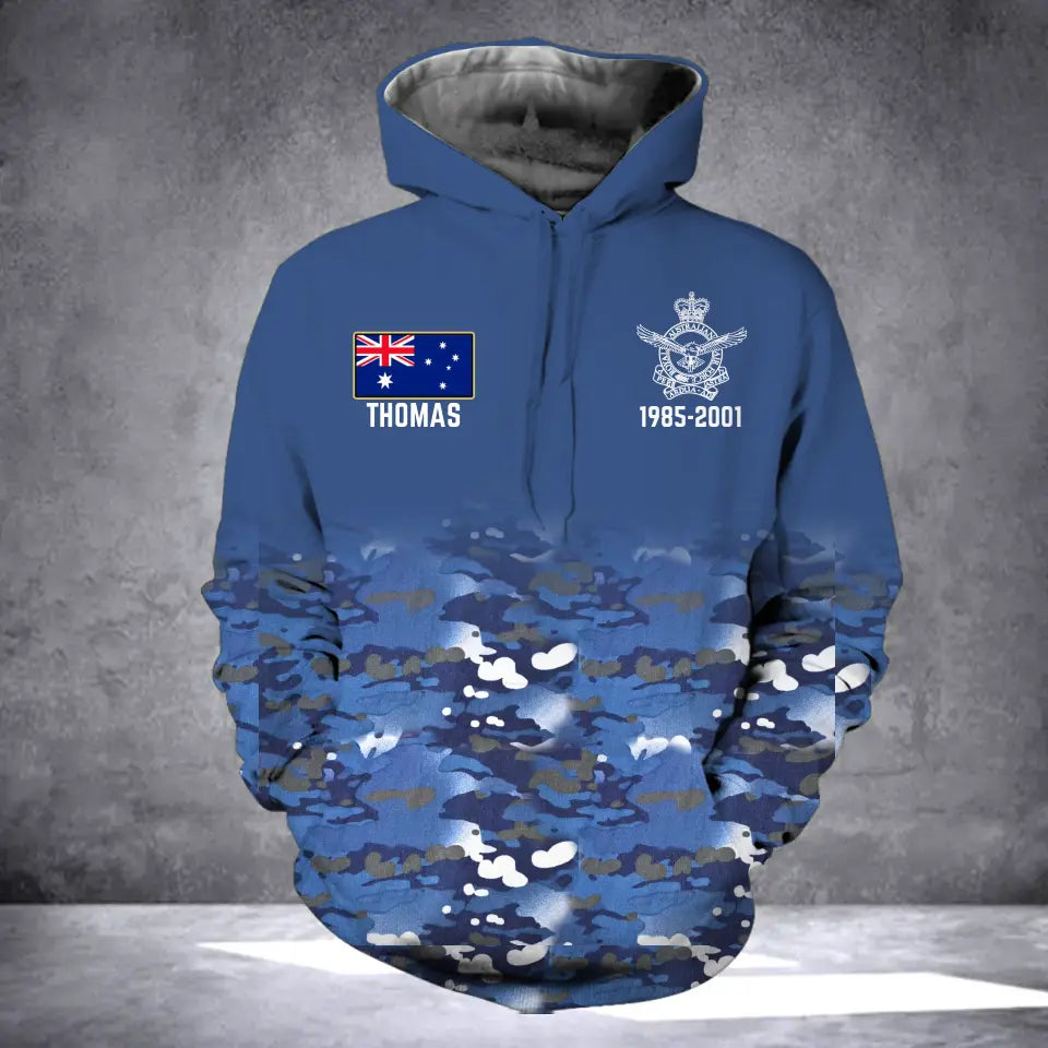 Personalized Australian Military Camo Retired Veteran 3D Hoodie Printed  QTLVA2465