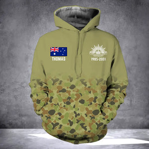Personalized Australian Military Camo Retired Veteran 3D Hoodie Printed  QTLVA2465
