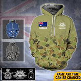 Personalized Australian Military Camo Retired Veteran 3D Hoodie Printed  QTLVA2465