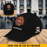 Personalized Retired Canadian Firefighter Flag Black Cap Printed QTKH2480