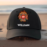 Personalized US Retired Firefighter Flag Black Cap Printed QTKH2480
