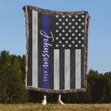 Personalized US Police Custom Name & ID Woven Blanket Printed QTVQ2474