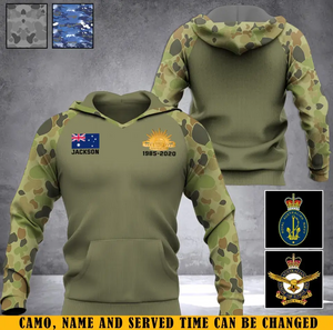 Personalized Australian Veteran Custom Name Hoodie 3D Printed KVH2482