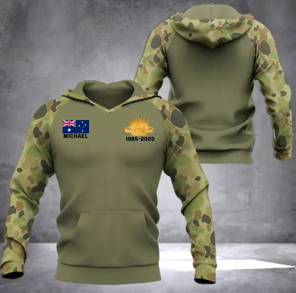 Personalized Australian Veteran Custom Name Hoodie 3D Printed KVH2482