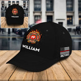 Personalized US Retired Firefighter Flag Black Cap Printed QTKH2480
