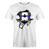 Personalized Retired Canadian Police Blueline T-shirt Print LAHLVA2486