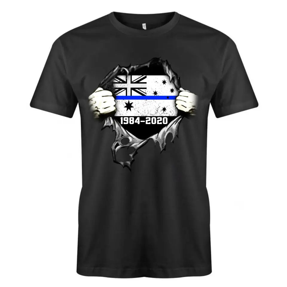 Personalized Retired Australian Police Blueline T-shirt Print LAHLVA2486