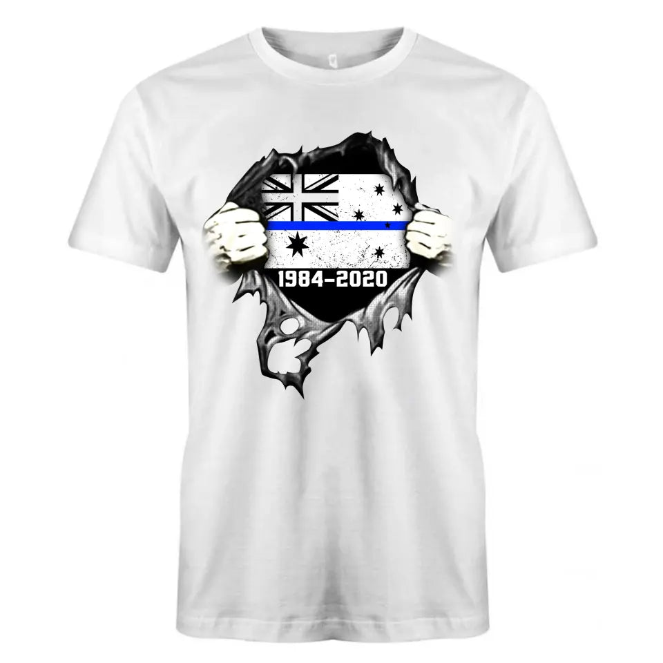 Personalized Retired Australian Police Blueline T-shirt Print LAHLVA2486