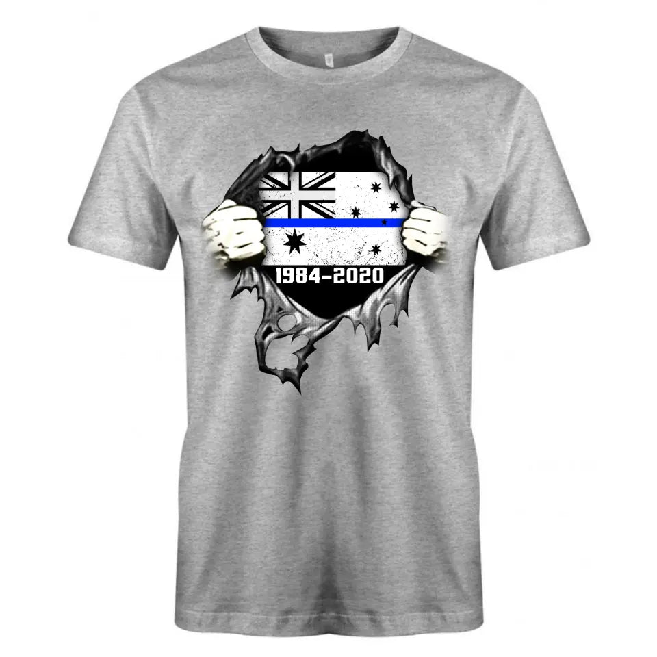 Personalized Retired Australian Police Blueline T-shirt Print LAHLVA2486