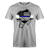 Personalized Retired US Police Blueline T-shirt Print LAHLVA2486