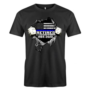 Personalized Retired US Police Blueline T-shirt Print LAHLVA2486