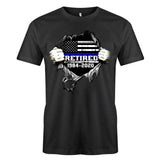 Personalized Retired US Police Blueline T-shirt Print LAHLVA2486