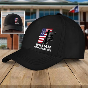 Personalized US Lineman Custom Local Black Cap QTHN2496