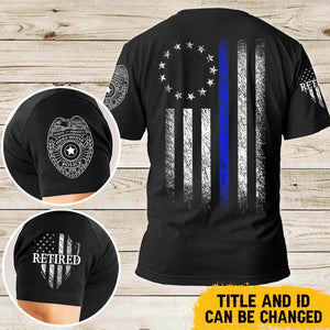 Personalized Retired US Police Custom ID T-shirt LAHLVA24112