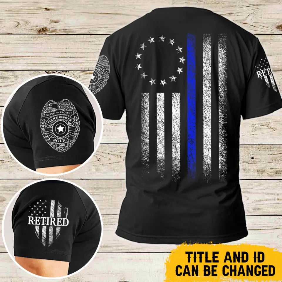 Personalized Retired US Police Custom ID T-shirt LAHLVA24112