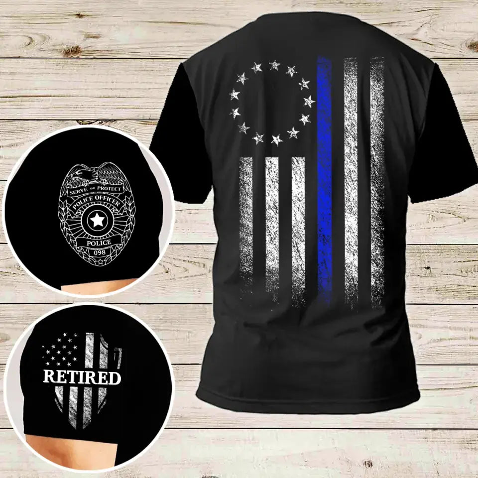 Personalized Retired US Police Custom ID T-shirt LAHLVA24112