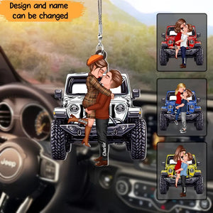 Personalized Couple Custom Name Gift for Valentine Day Car Hanging Acrylic Ornament Printed VQ24119