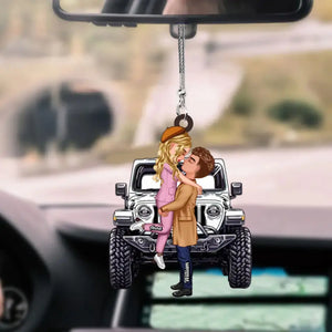 Personalized Couple Custom Name Gift for Valentine Day Car Hanging Acrylic Ornament Printed VQ24119