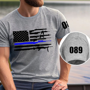 Personalized US Police Blueline T-shirt Print LVA24121