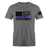 Personalized US Police Blueline T-shirt Print LVA24121