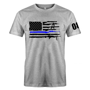 Personalized US Police Blueline T-shirt Print LVA24121