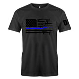 Personalized US Police Blueline T-shirt Print LVA24121