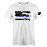 Personalized US Police Blueline T-shirt Print LVA24121