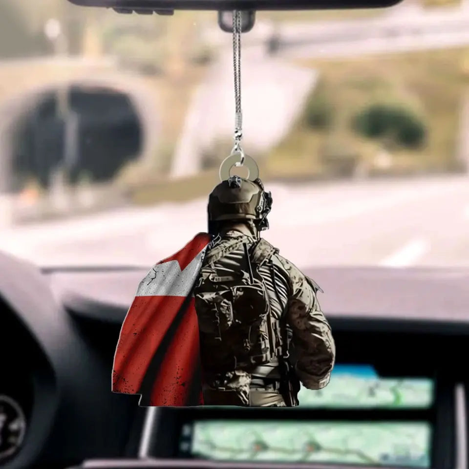 Personalized Canadian Veteran Car Hanging Acrylic Ornament Printed LAHVQ24125