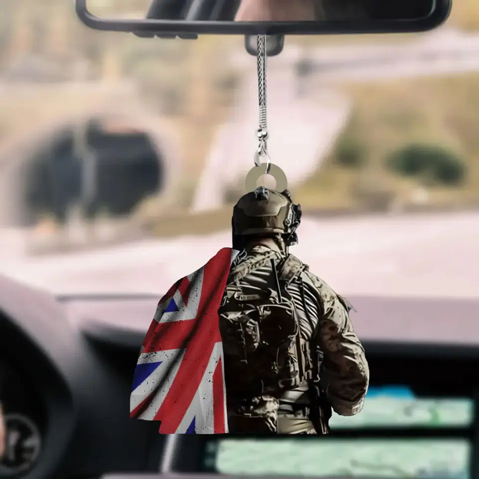 Personalized UK Veteran Car Hanging Acrylic Ornament Printed LAHVQ24125