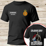 Personalized Too Many Died Defending Our Country I Support Veterans Before Refugees Netherlands Veteran T-shirt Printed AHVQ24128