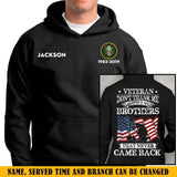 Personalized Veteran Don't Thank Me Respect My Brothers That Never Came Back US Veteran Hoodie 2D Printed QTKVH24133