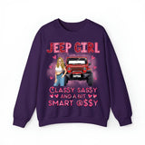 Personalized Jeep Girl Classy Sassy And A Bit Smart Assy Valentine Day's Gift Sweatshirt 2D Printed LVA24147