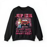 Personalized Jeep Girl Classy Sassy And A Bit Smart Assy Valentine Day's Gift Sweatshirt 2D Printed LVA24147