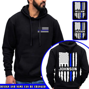 Personalized US Police Custom Name Hoodie 2D Printed QTVQ24143