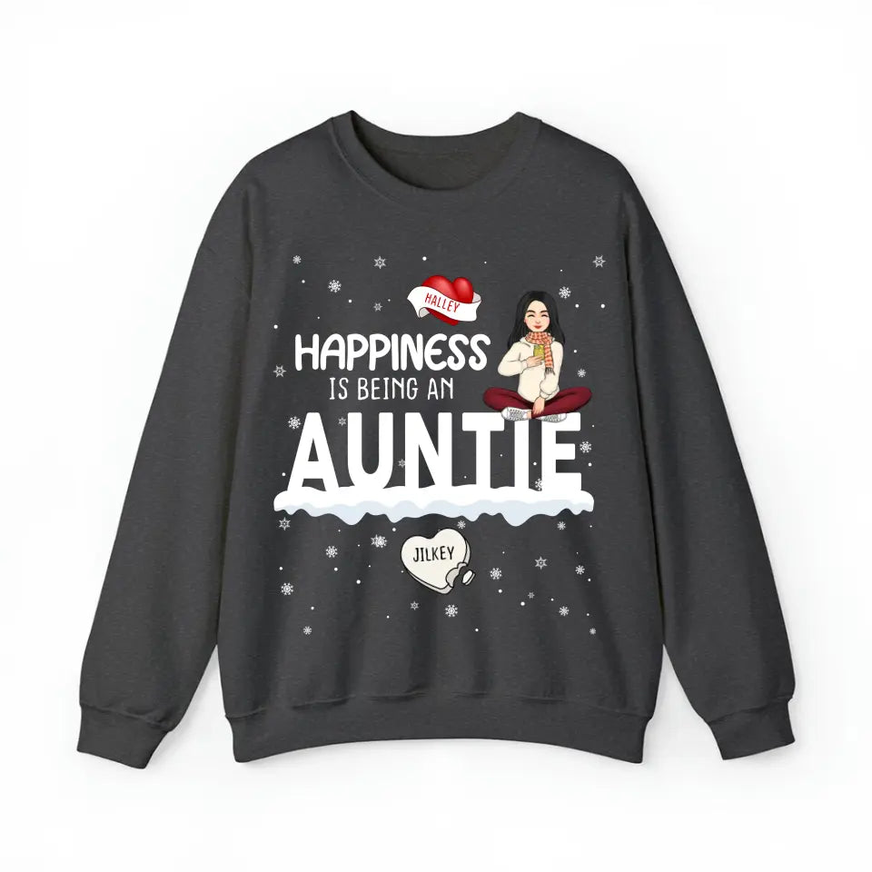 Personalized Happiness Is Being An Auntie Valentine's Day Gift Sweatshirt Printed HN24151