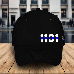 Personalized Australian Police Thin Blue Line Black Cap Printed KVH24154