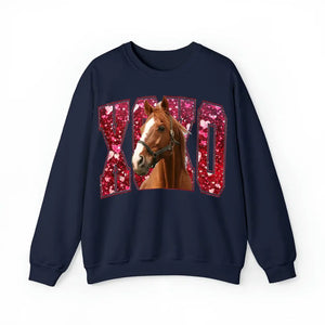 Personalized Upload Your Horse Photo Horse Lovers Gift Xoxo Valentine's Day Gift Sweatshirt or Hoodie Printed VQ24160