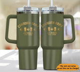 Personalized Canadian Veteran Rank Camo 40oz Matte Tumbler With Handle Printed KVH24157